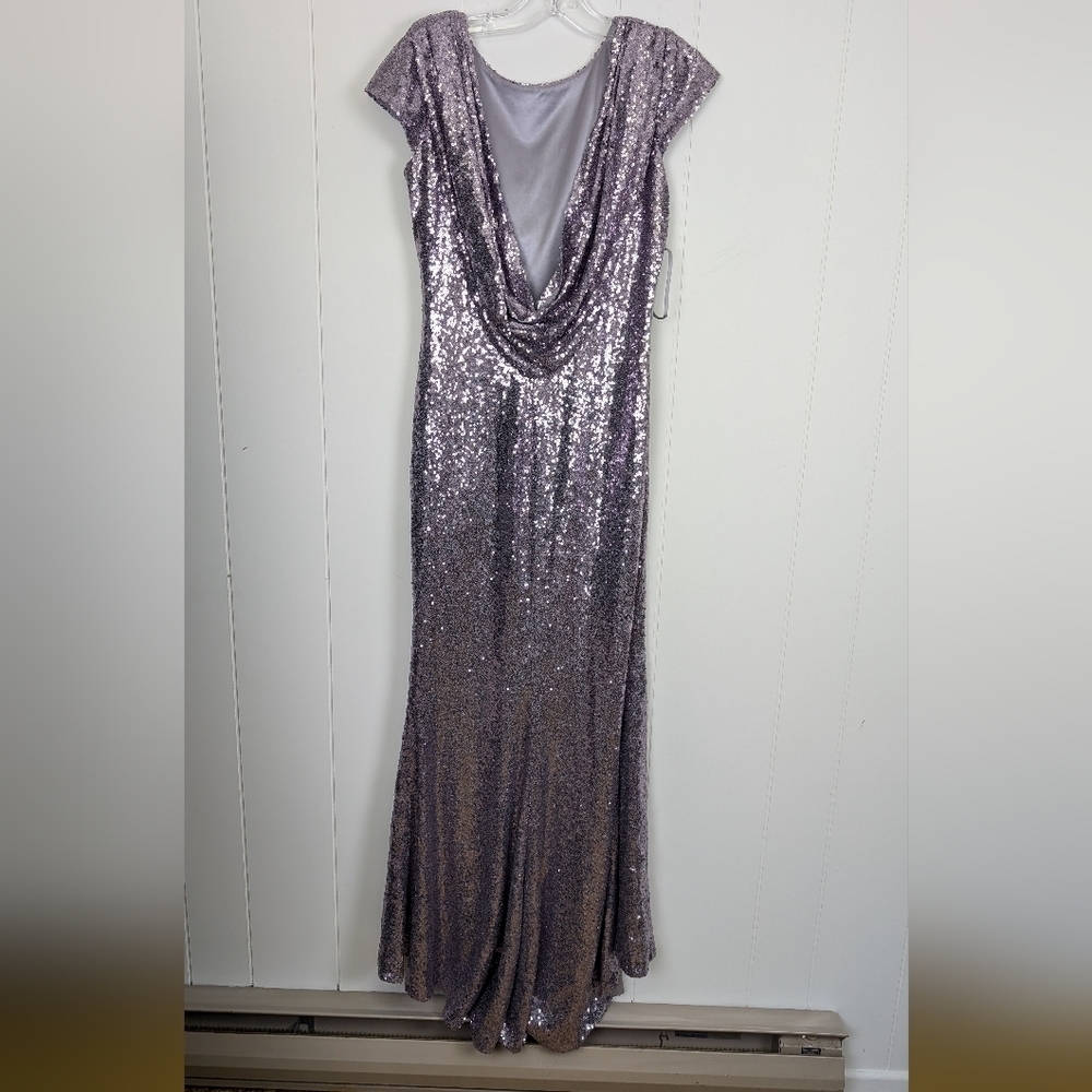 Justina Mccaffrey Sequin Gown Floor Length Cowl Back